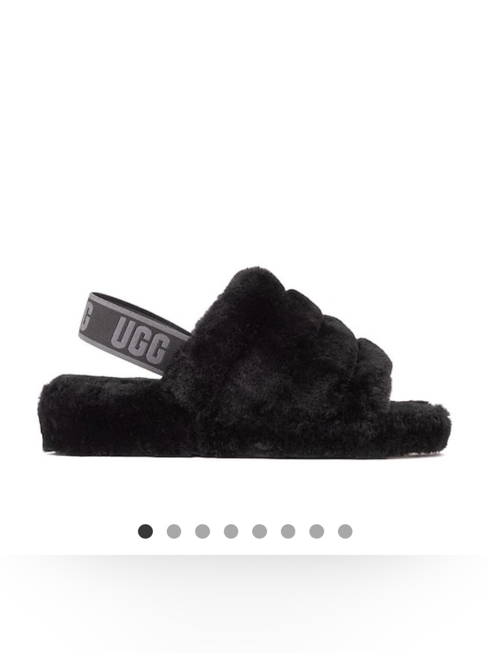 UGG Black Fluff Women’s Slide with Heel Strap